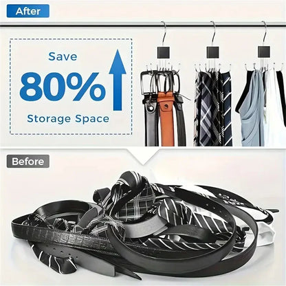 Compact 6 Hook Spin Closet Organizer