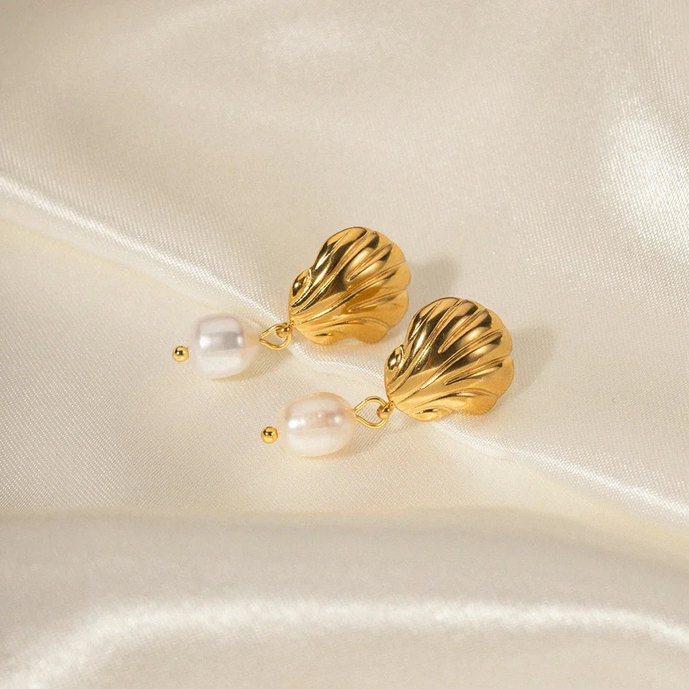 Beautiful White Fresh Pearl Drop Earrings