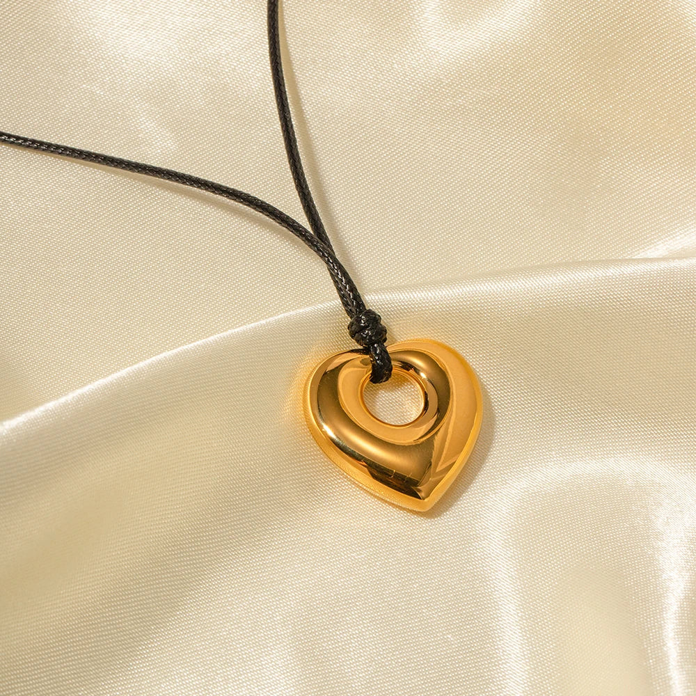 Timeless Heart Real Leather Necklace