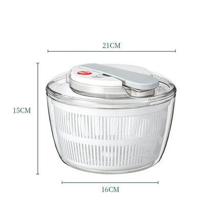 Compact Salad Spinner with Locking Lid and Stable Base