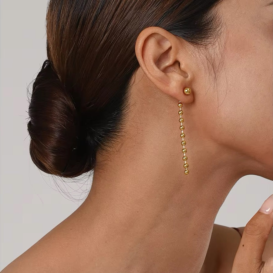 Elegant Dainty Beaded Gold Earrings - Luxicro