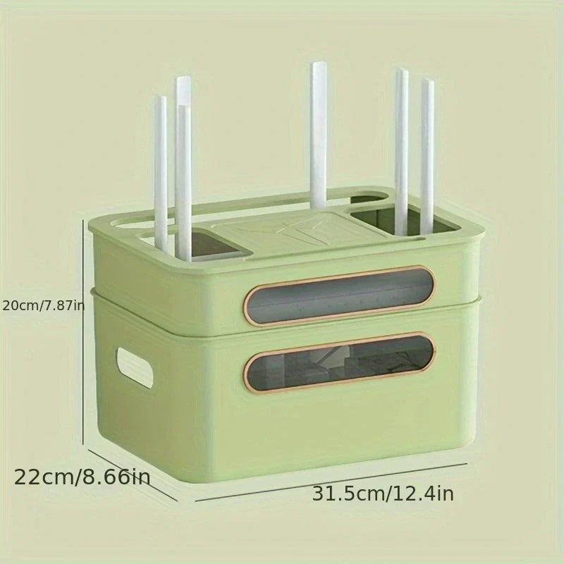 Compact Wi-Fi Router Storage Case with Cord Manager