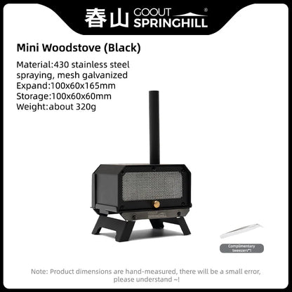 Compact Outdoor Stainless Steel Camping Wood Stove