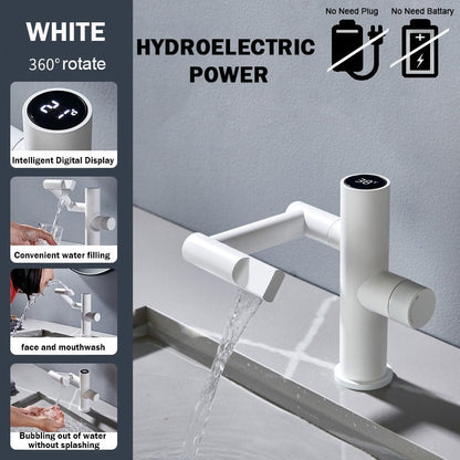 Contemporary Automatic Rotating Waterfall Sink Faucet