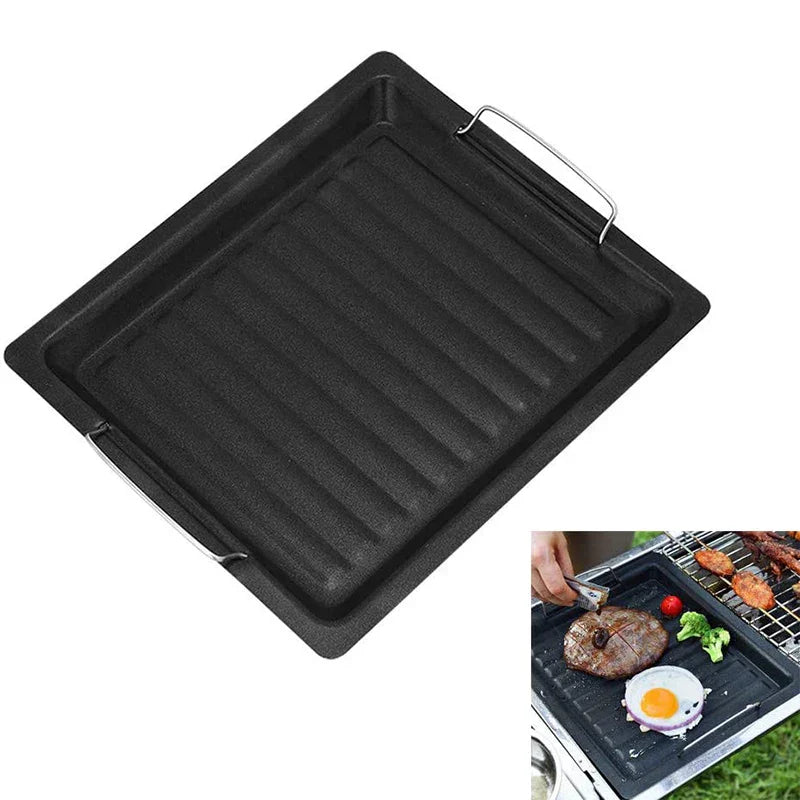 Big 2-In-1 Cast Iron Skillet for Grill and Stove