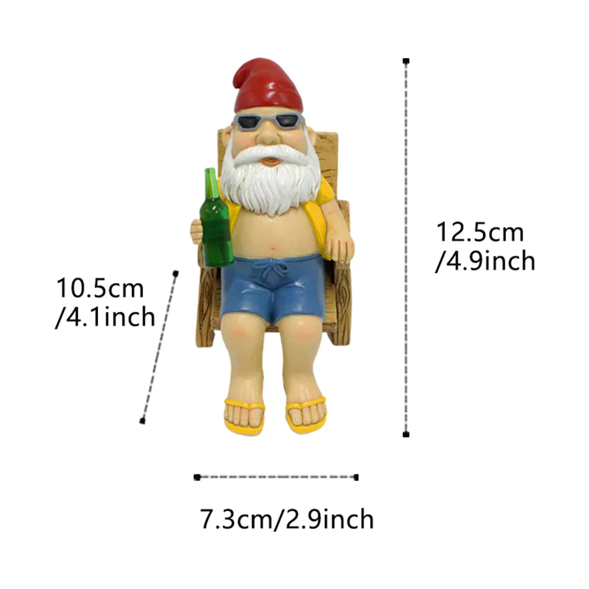 Comical Yard Gnome with Chair Decoration