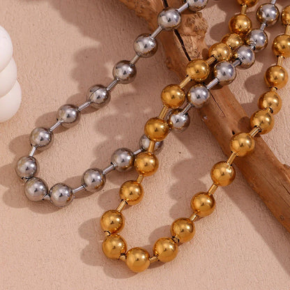 Elegant Gold Chunky Bead Necklace