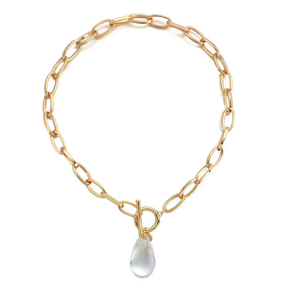 Large Sparkle Circle Crystal Pendant Necklace - Luxicro