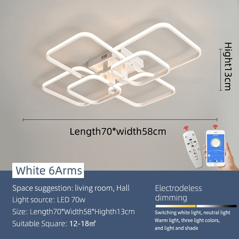 Luxury Glass Modern LED Ceiling Lamp