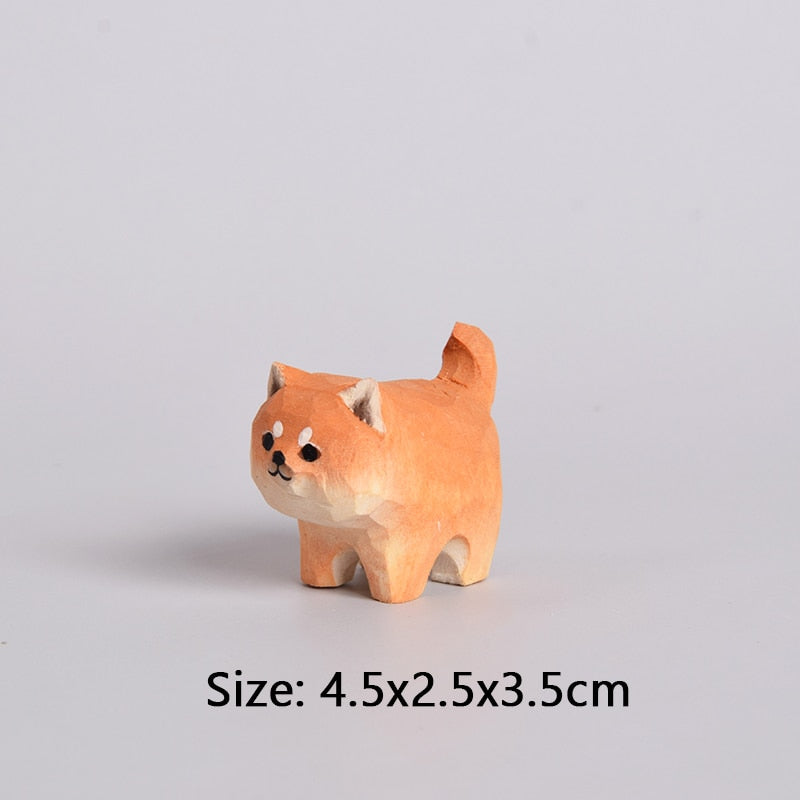 Adorable Handcrafted Wood Pet Figurines
