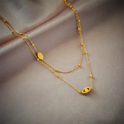 Dainty Protective Eye Layered Chain Necklace