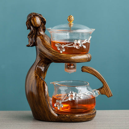Whimsical Oceanic Wood Teapot