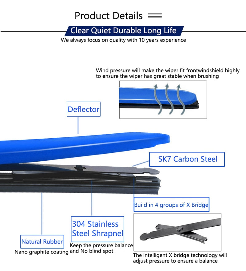Premium Auto Rainbow Windshield Wipers