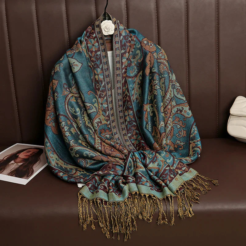 Soft Cashmere Women's Scarf with Warm Luxury Print