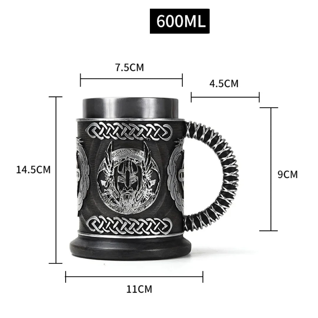 Traditional Viking Style Wood Coffee Mug