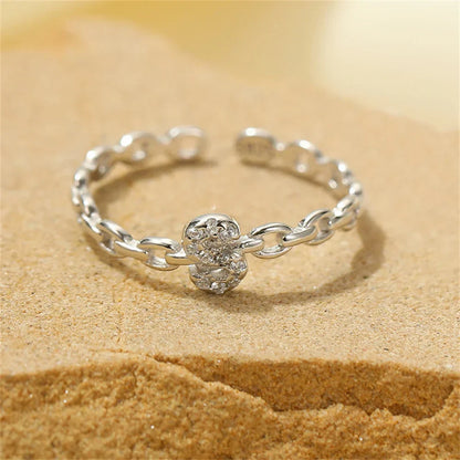 Elegant Initial Diamond Letter Ring