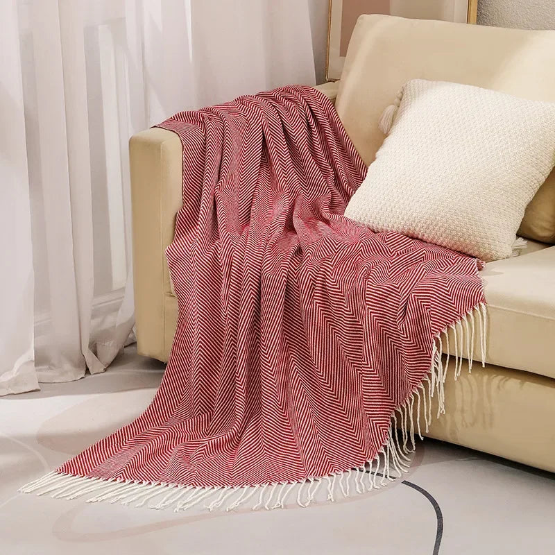 Cozy Gray Geometric Throw Blanket