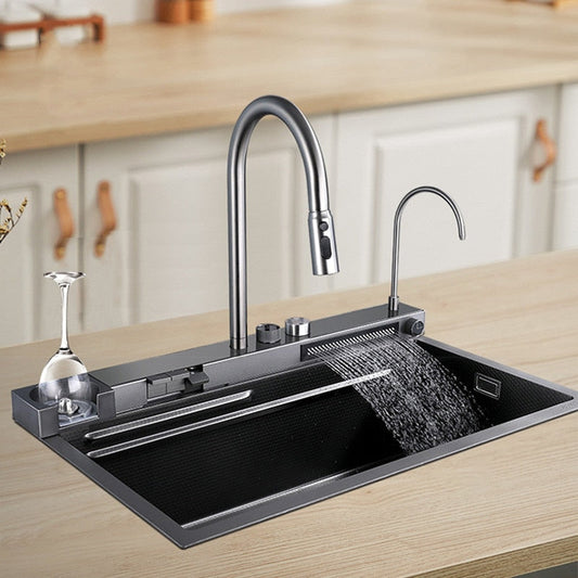 Contemporary Automatic Faucet Water Filter Kitchen Sink - Luxicro