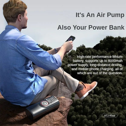 Compact 150PSI Air Pump with LED Flashlight