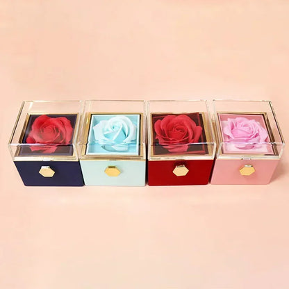 Beautiful Rose Rotating Jewelry Storage Box