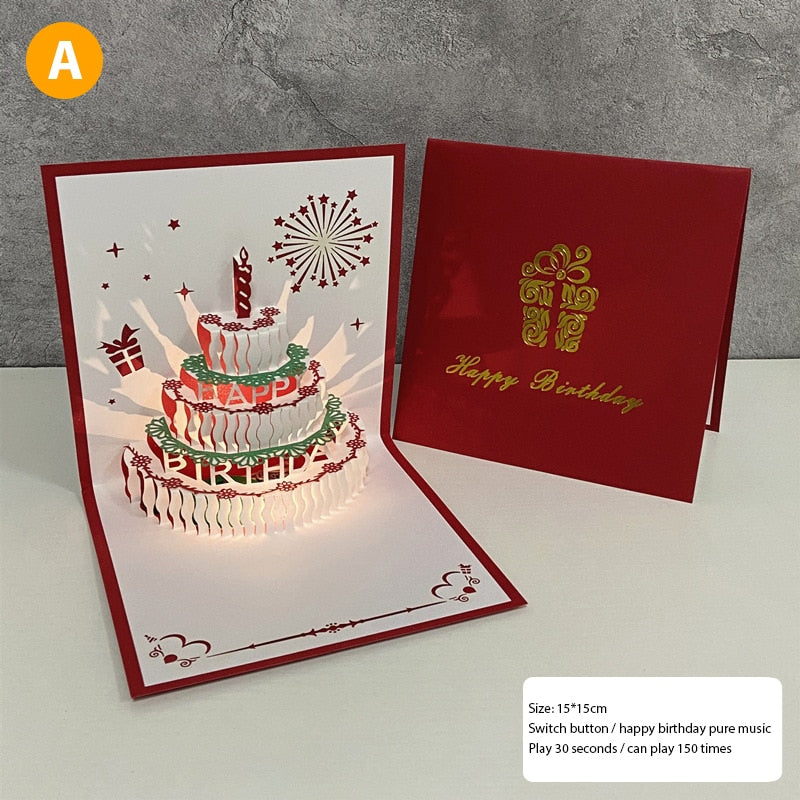 Colorful Musical Happy Birthday Greeting Cards - Luxicro
