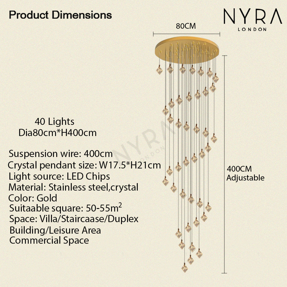 Luxury Crystal Pendant LED Lighting Fixture