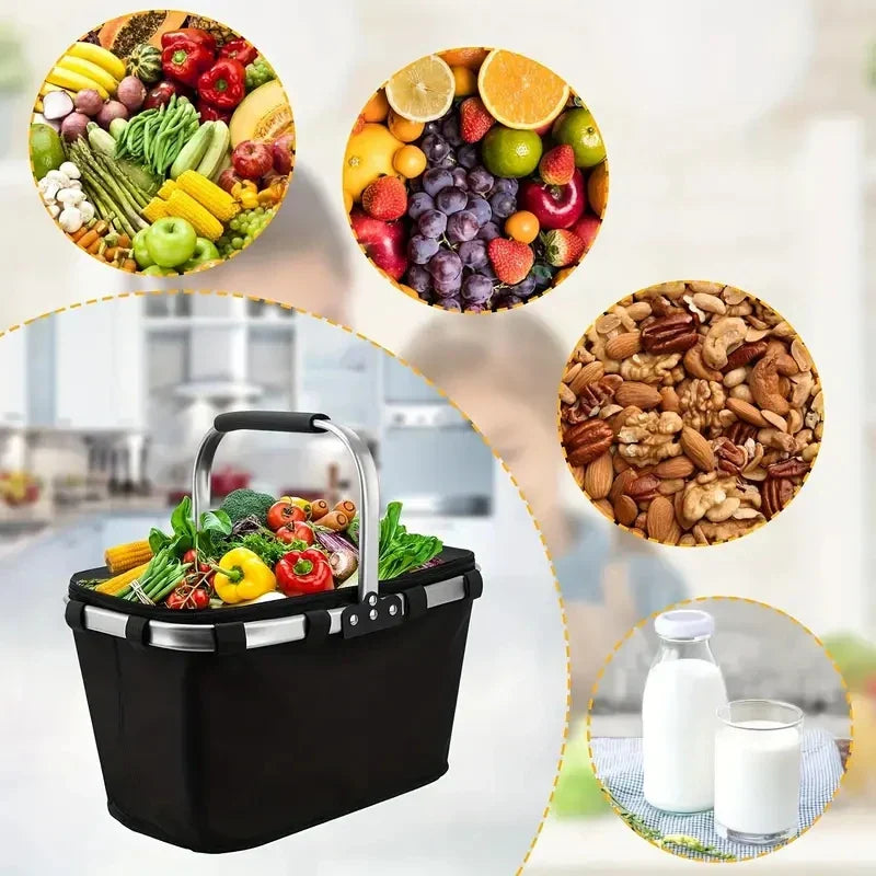 Portable Insulated Picnic Basket with Carry Handle