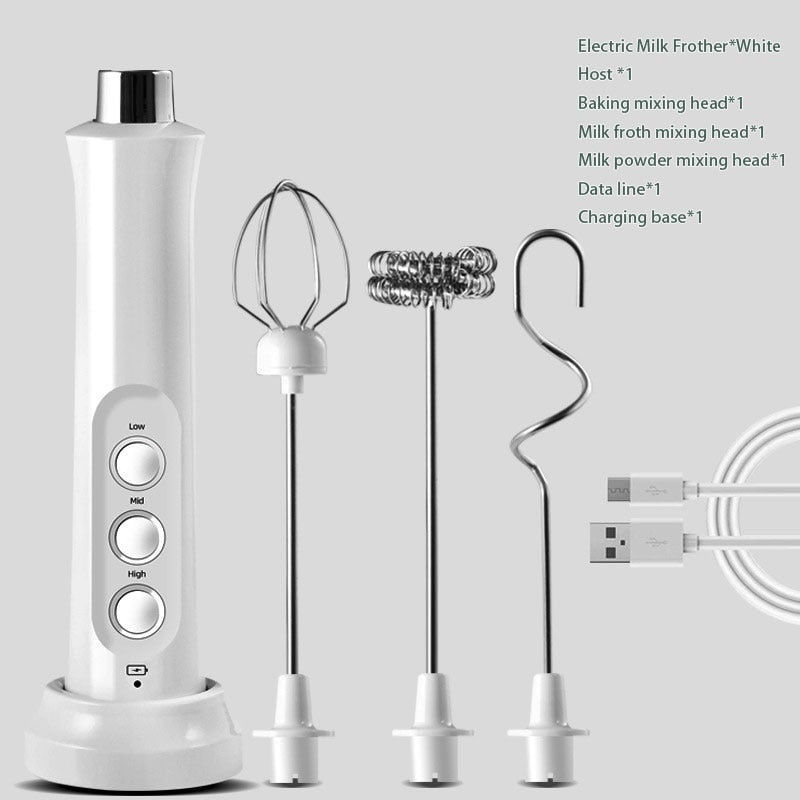 Compact 3in1 Electric Milk Frother Foam Machine - Luxicro
