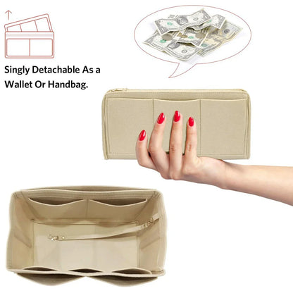 Premium Bag Organizer Insert with 15 Pockets - Luxicro