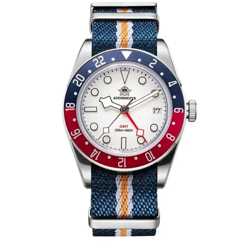 Waterproof 39mm Quartz Diver Watch, 200M Swiss Movement