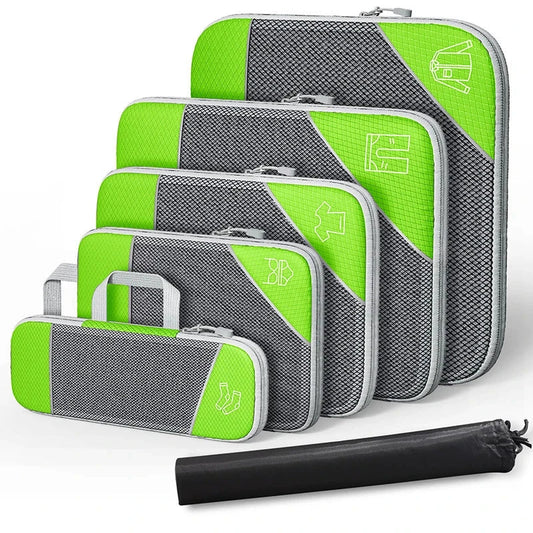 Compact Travel Packing Cube Set 6 Piece Waterproof Bags - Luxicro