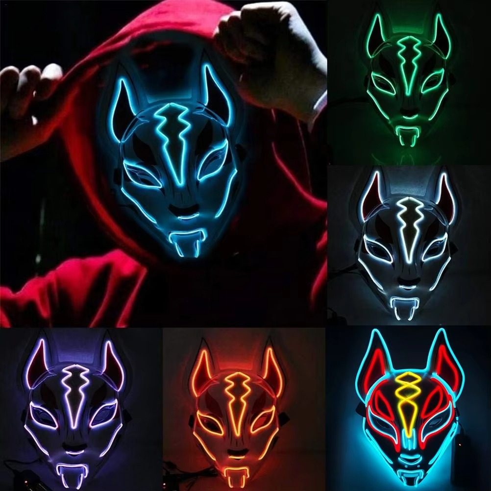 Bright LED Fox Face Mask for Halloween