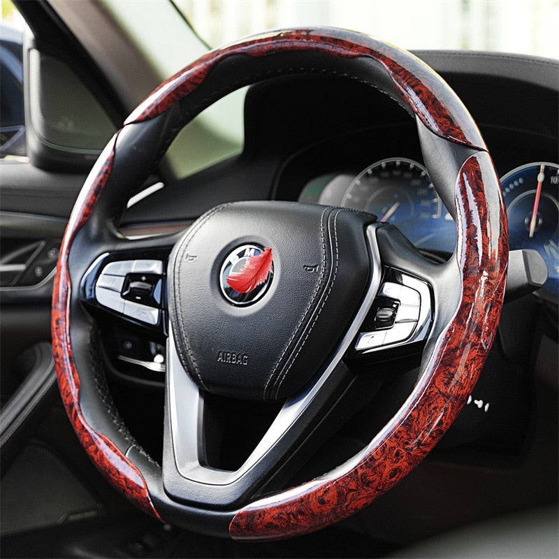 Rough Wood Grain Steering Wheel Wrap