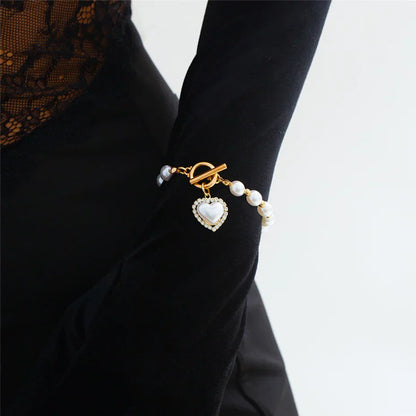 Elegant Crystal Heart Bangle Jewelry