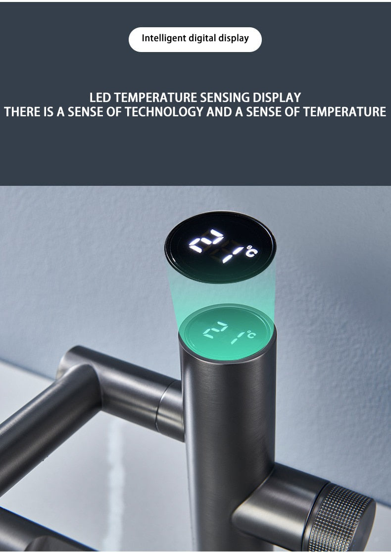 Contemporary Automatic Rotating Waterfall Sink Faucet