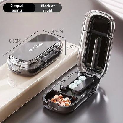 Compact Travel Pill Box Cutter Container