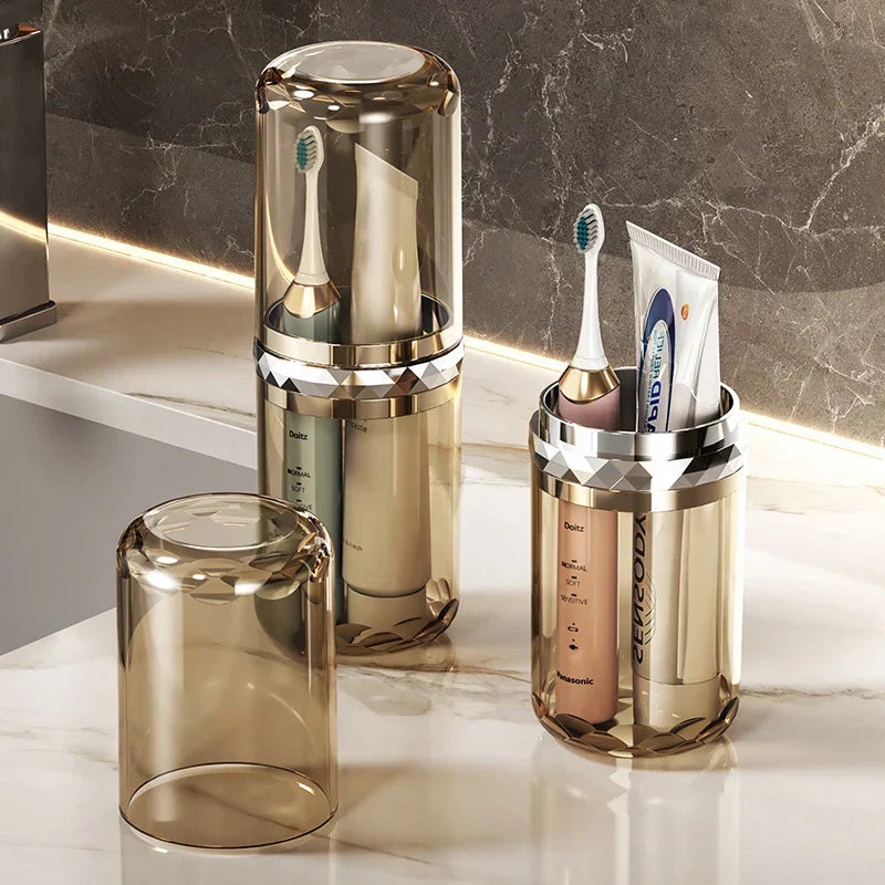 Compact Travel Toothbrush Holder with Storage Box