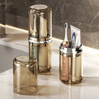 Compact Travel Toothbrush Holder with Storage Box