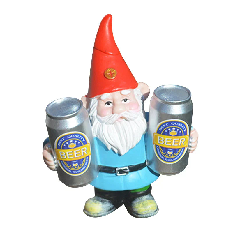 Humorous Lawn Beer Gnome Statue Decor