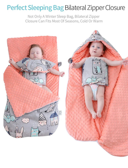 Soft Baby Sleep Sack with Hooded Blanket