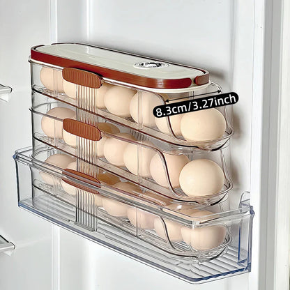 Clear Adjustable Refrigerator Egg Holder Container