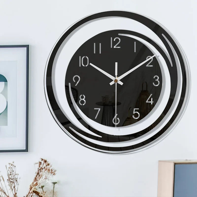 Contemporary White Wall Clock Made of Acrylic