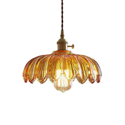 Classic Flower Pendant Light with Bronze Accent