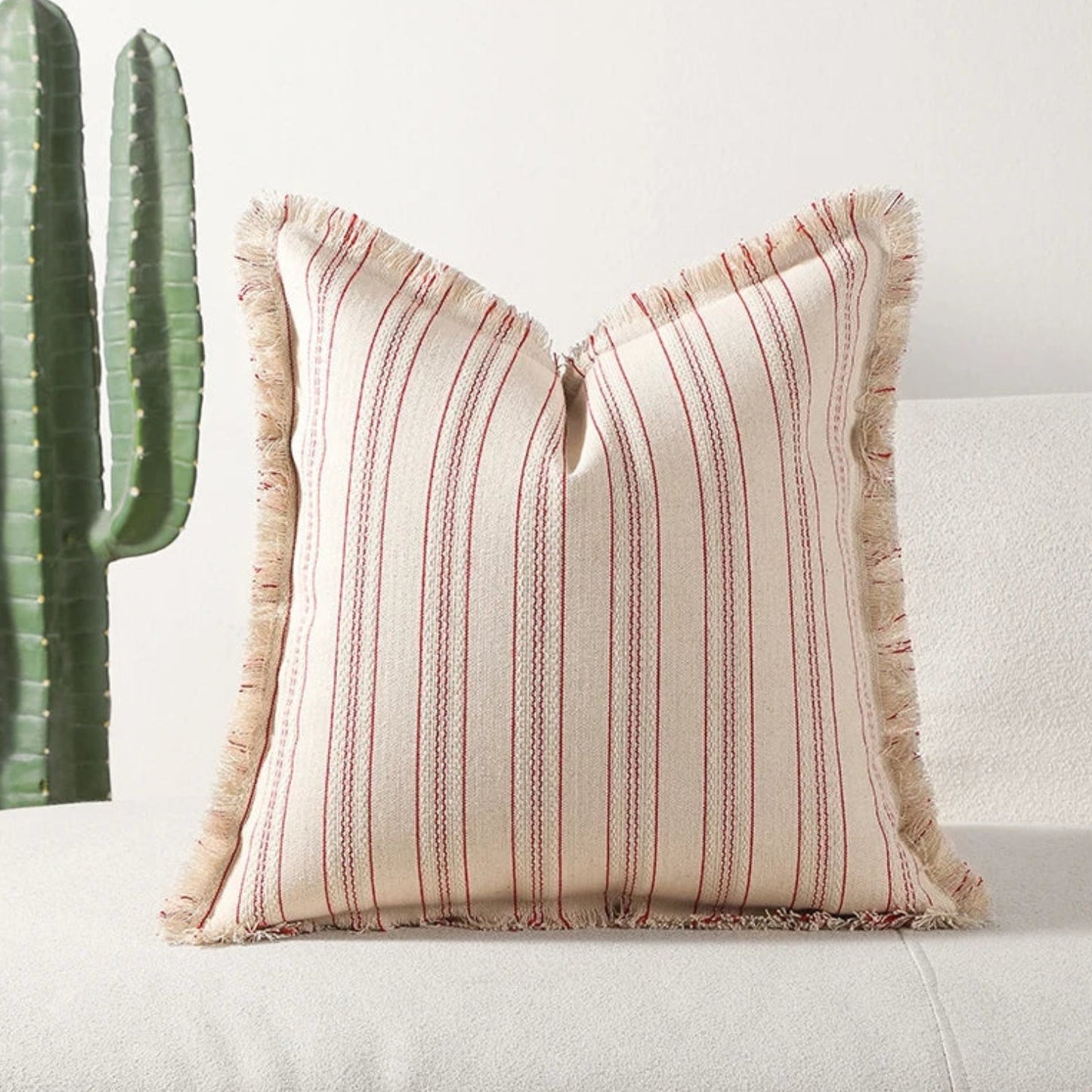 Nordic Pattern Embroidered Throw Pillow Cover