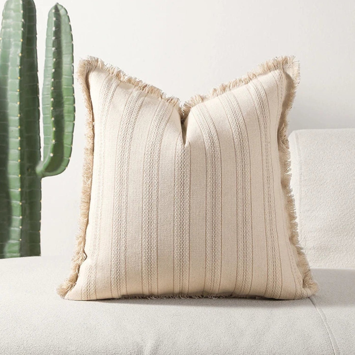 Nordic Pattern Embroidered Throw Pillow Cover