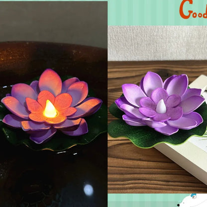 Beautiful Water Lily Pond Table Lamp with LED Light