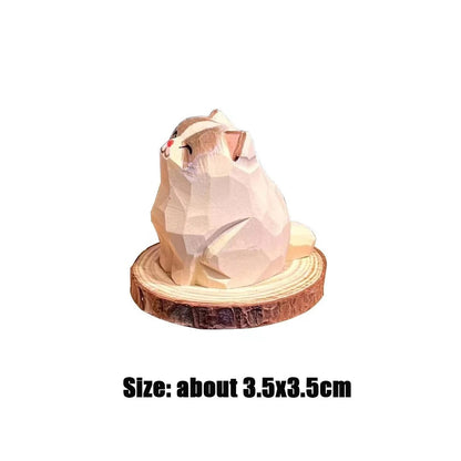 Cute Wooden Animal Figurine Decorations