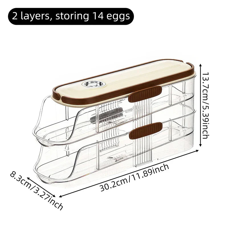 Clear Adjustable Refrigerator Egg Holder Container