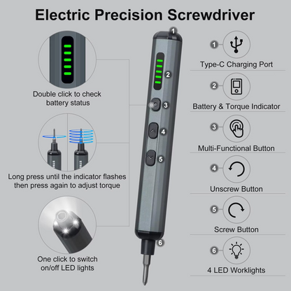 Portable Power Screwdriver Set with 64 Bits and LED