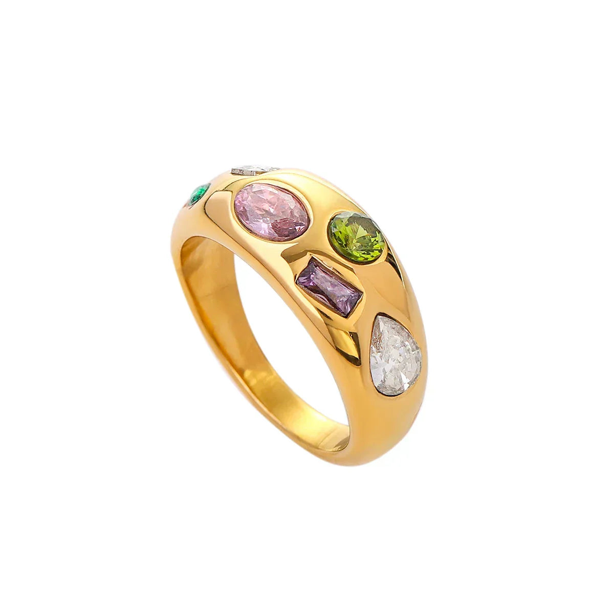 Fashionable Geometric Stone Ring